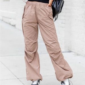 Brand New Never Worn, Can’t Help Myself Taupe Nylon Parachute Pants